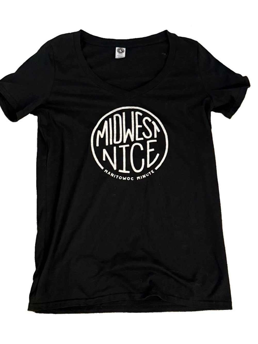 New Women L/XL Midwest Nice Manitowoc Minute Charlie Berens Tee Shirt Top $30